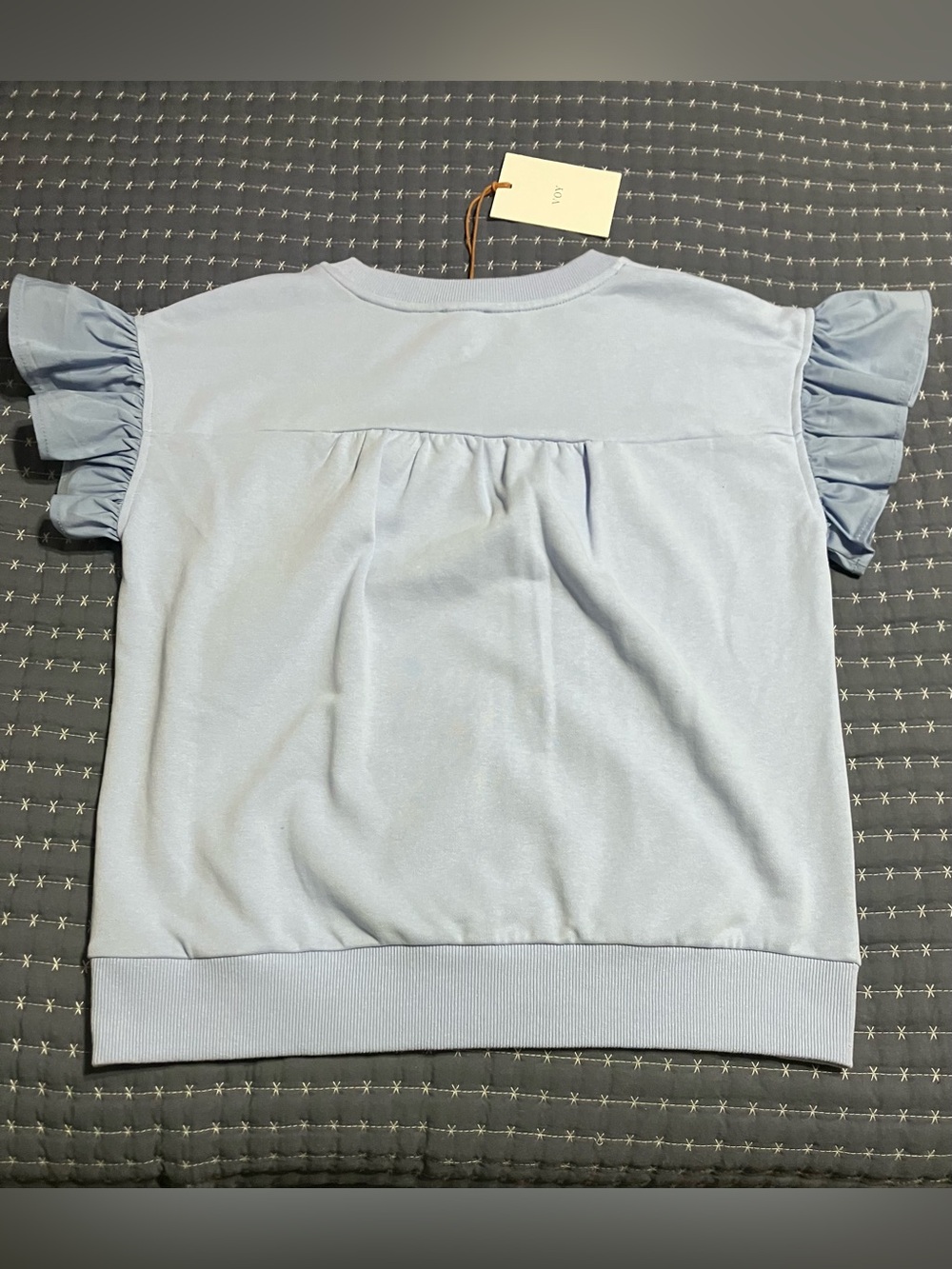 Ribbon Bow Ruffle Sleeve Sweet Top - Picture 3 of 7